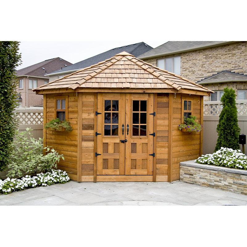 Outdoor Living Today 9 ft. W x 9ft. D Penthouse Cedar Wood Garden Shed